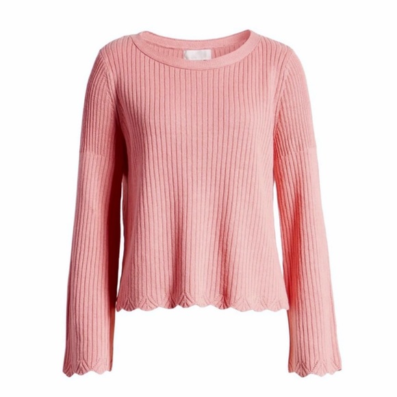 NEW RACHEL PARCELL PINK RIB KNIT SWEATER - Picture 9 of 10